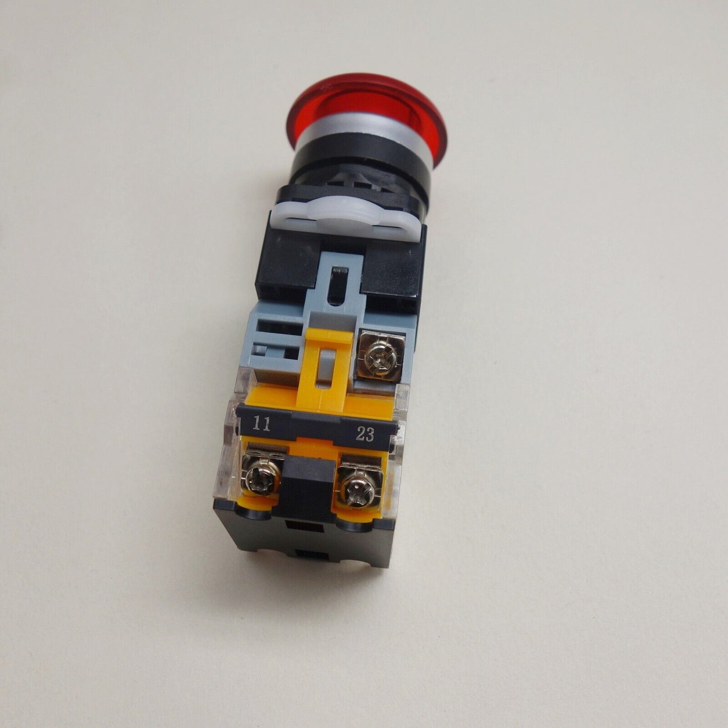 1pc 110V red Led Illuminated mushroom pushbutton Maintained Latching Plastic