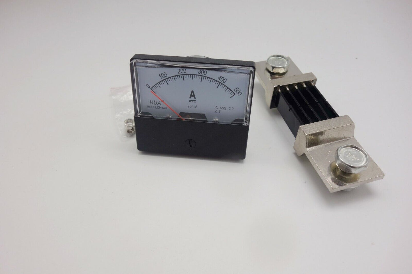 1 Pc DC 0-500A Analog Ammeter Panel AMP Current Meter 67*70MM With Shunt