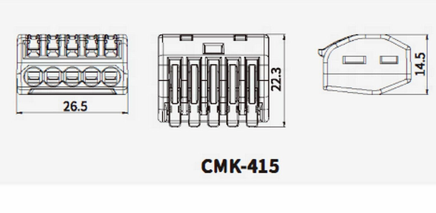 20PCS CMK SERIES PUSH IN QUICK CONNECTOR terminal block 32A 2 3 4 5 circuits