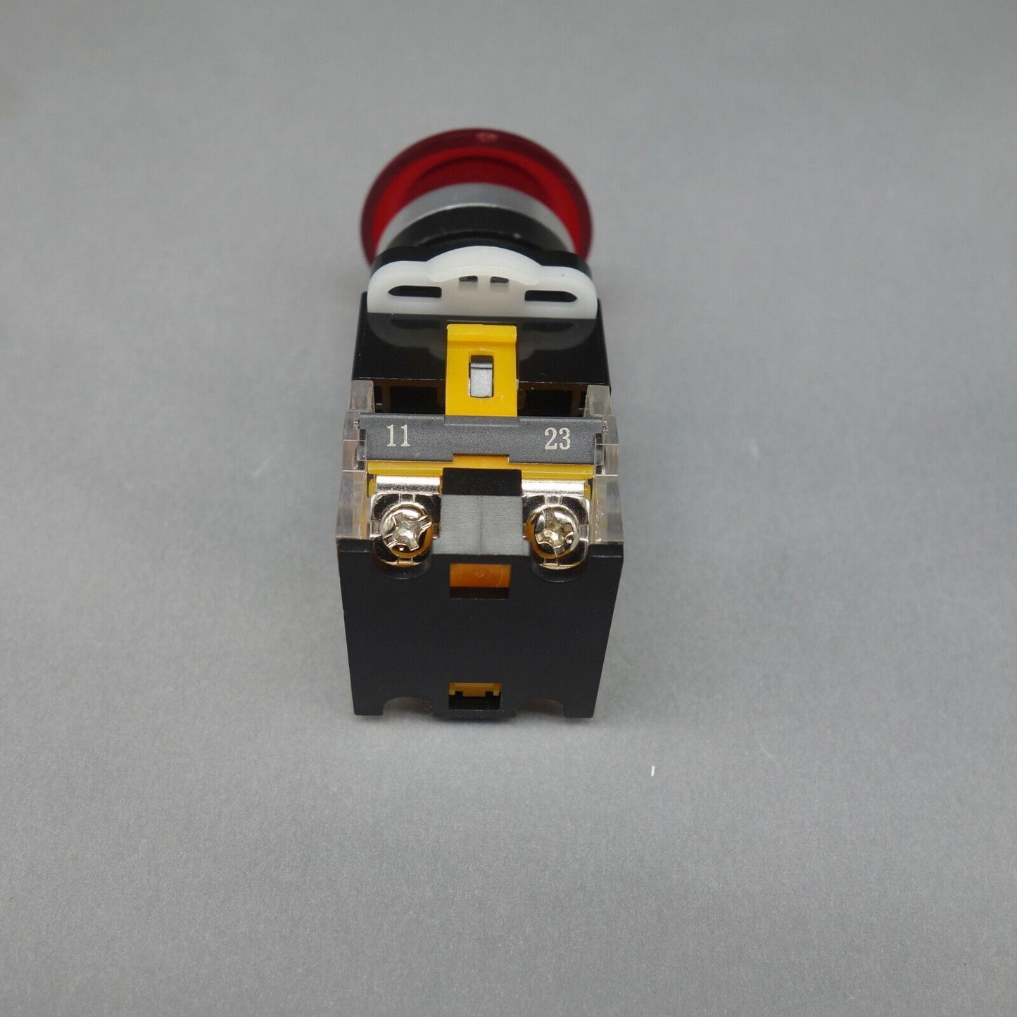 1pc Red 35mm head mushroom pushbutton Momentary 1NO/1NC Plastic LA38