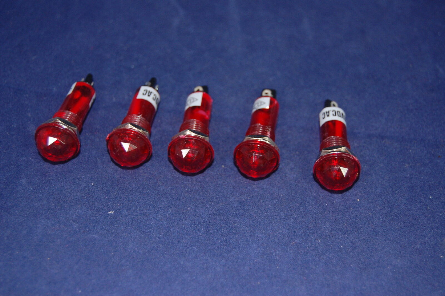 5Pcs 12V AC/DC 9mm RED Mini Plug in LED Pilot Lights Fresnal Dome Cap