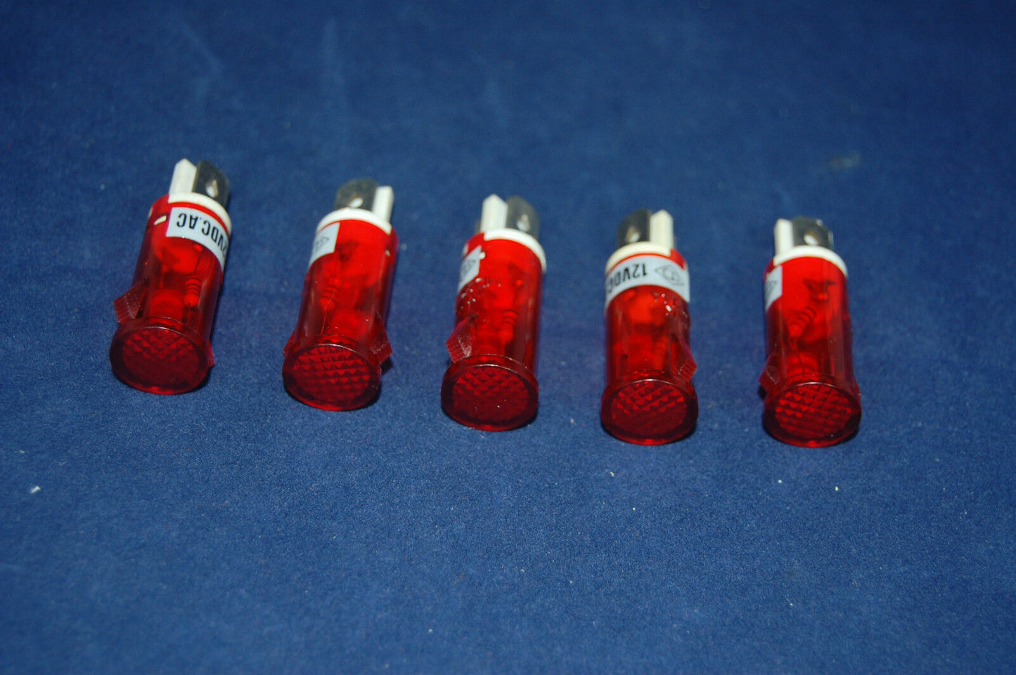 5 Pcs 6V AC/DC 12mm RED Panel Mounting plug in Incandescent Pilot Lights