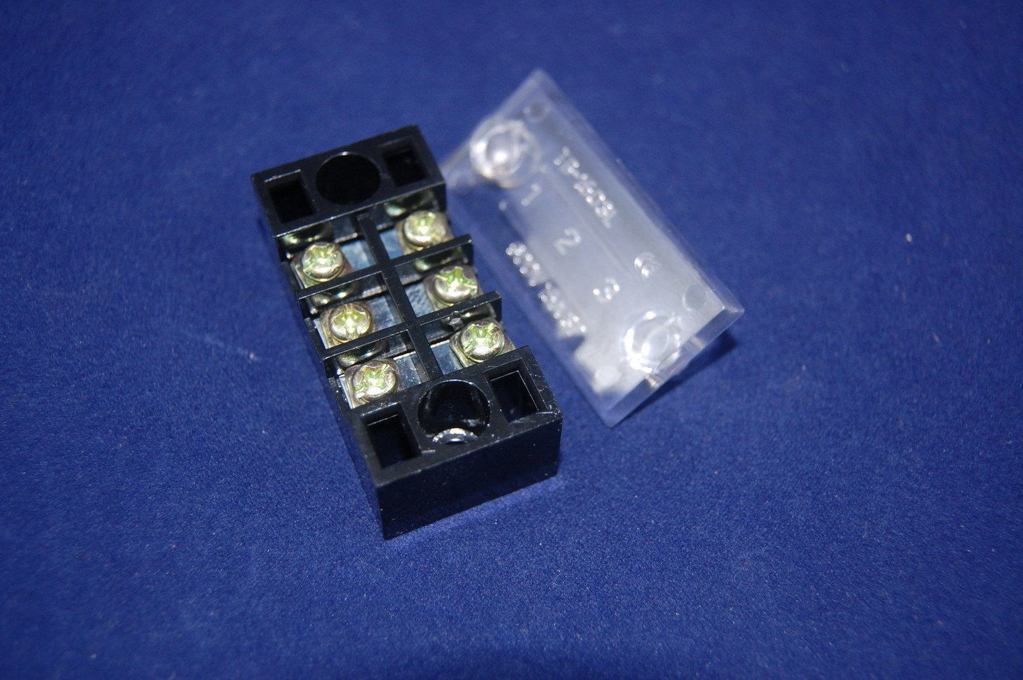 Lot of 5pcs 3 Position 45A 600V Barrier Dual Row Terminal Block/Strip w/Cover