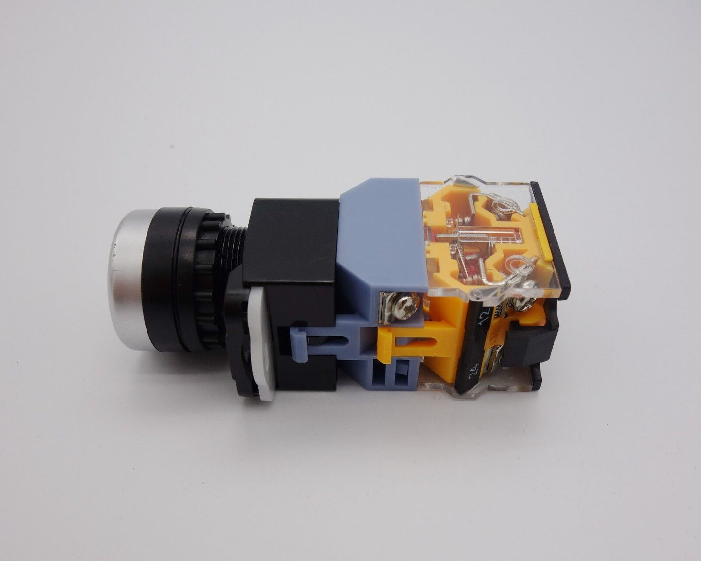 1PC 22MM White Latching LED Illuminated pushbutton with flush push Plastic 220V