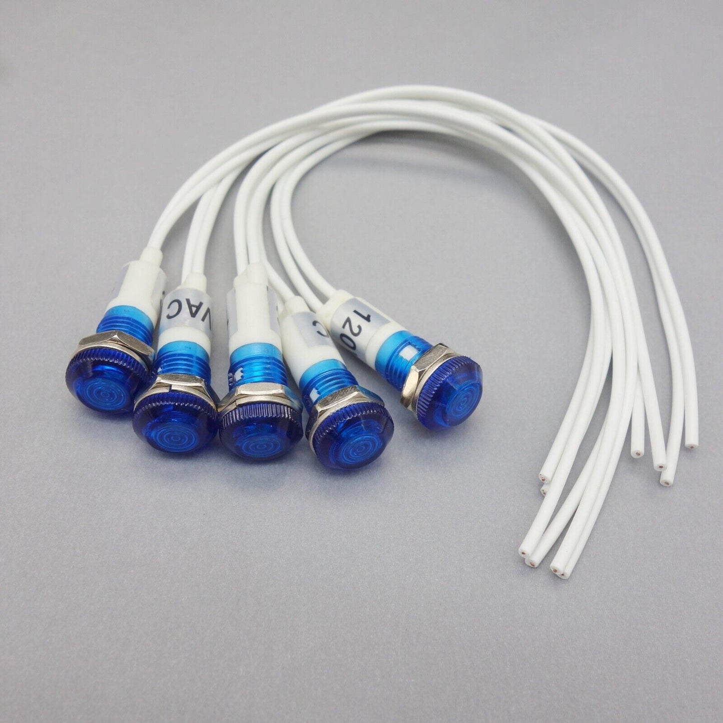 50 Pcs 120V AC 10mm Blue Panel Mounting LED Indication Signal Pilot Lights