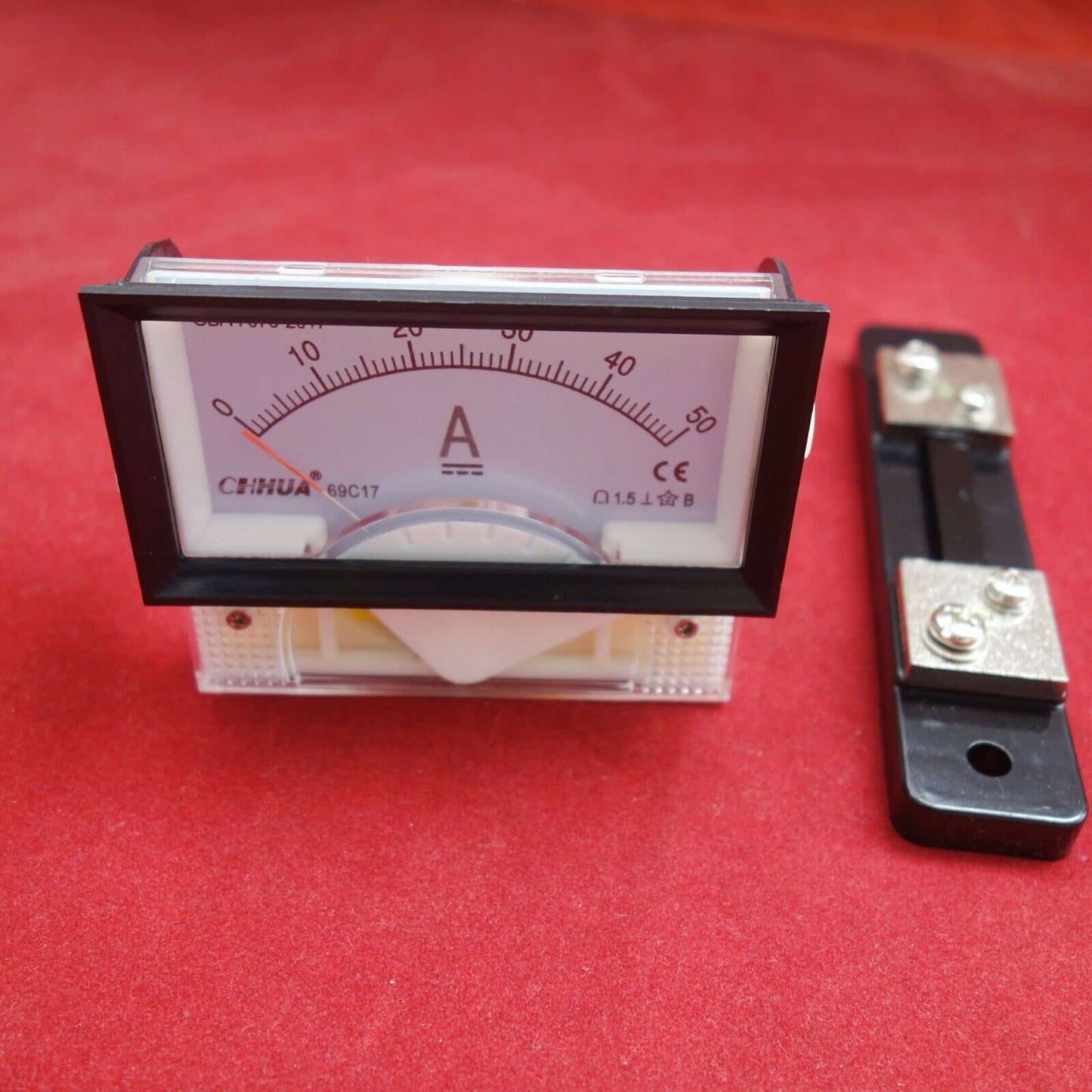 1PC DC 0-50A Analog Ammeter Panel AMP Current Meter 69C17 69C9 with Shunt