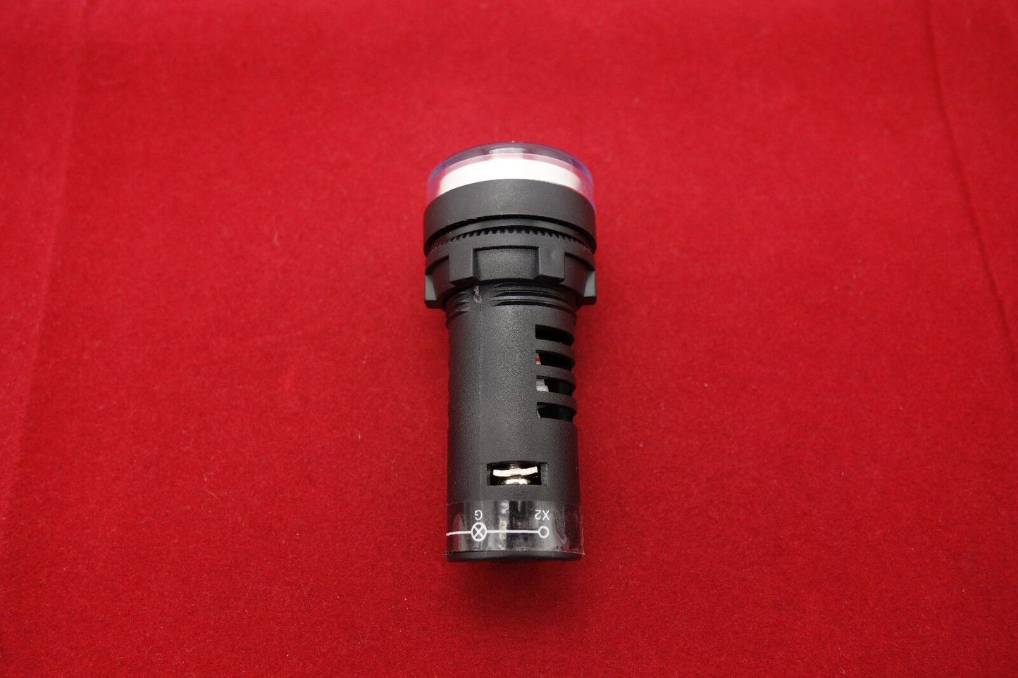 2PCS Cutout 22mm Red LED Connect Ground Symbol Signal Indicator light Lamp 220V