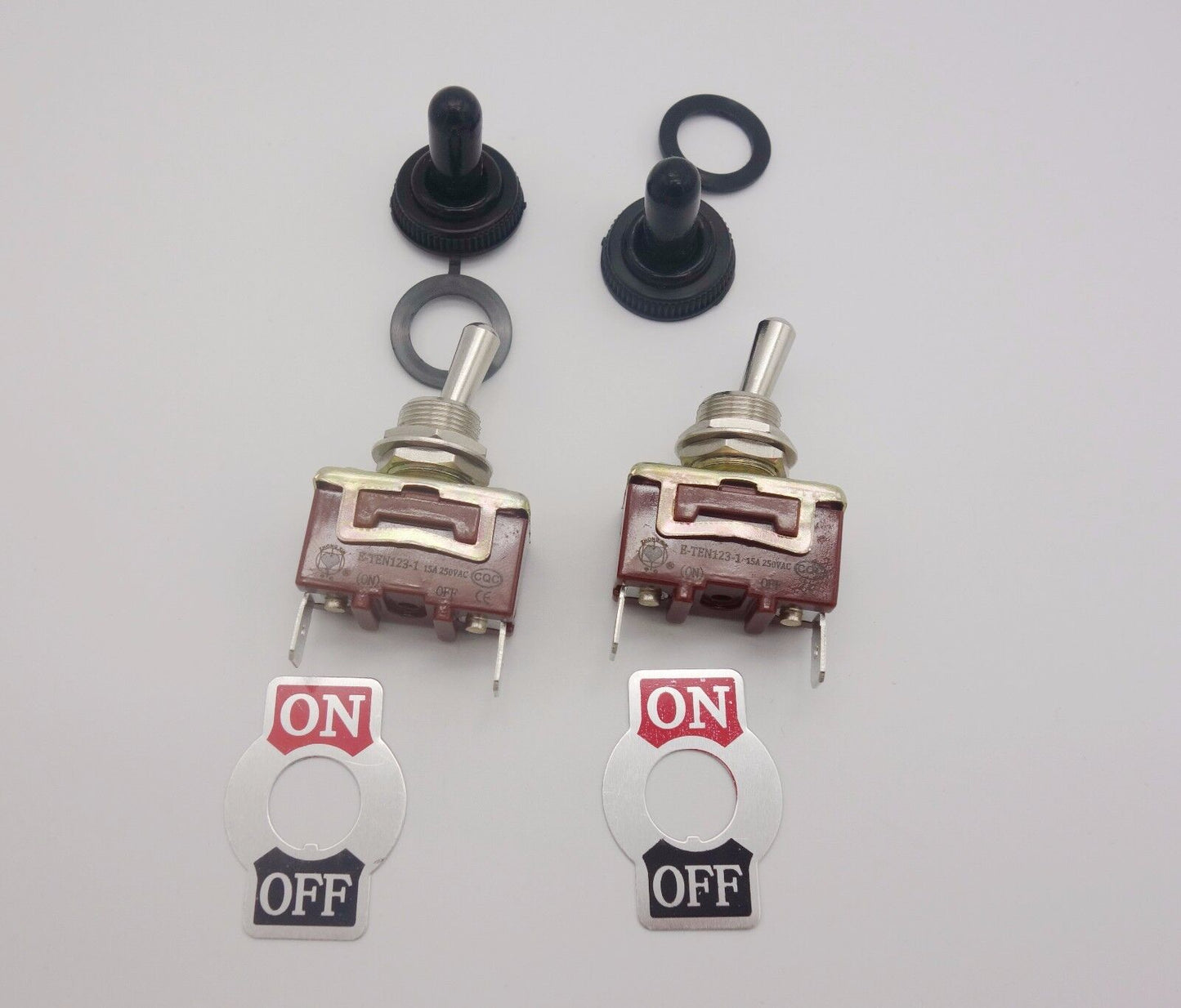 2PCS 2 PIN ON-OFF Toggle Switch 15A 250V Plug in Termianl momentary water proof