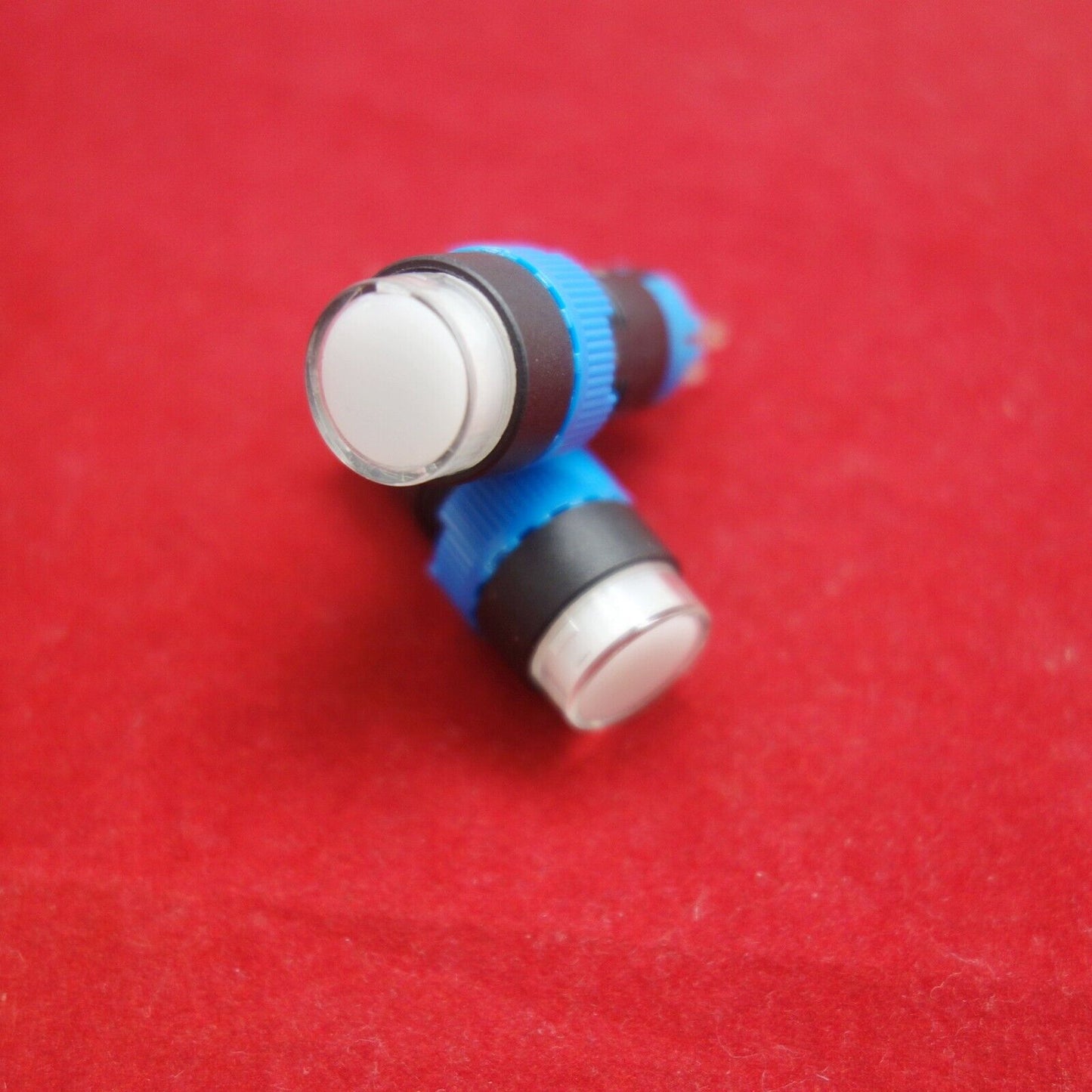 2PCS 12MM White LED ILLUMINATED ROUND Latching PUSH BUTTON 2NO/2NC 2POLES