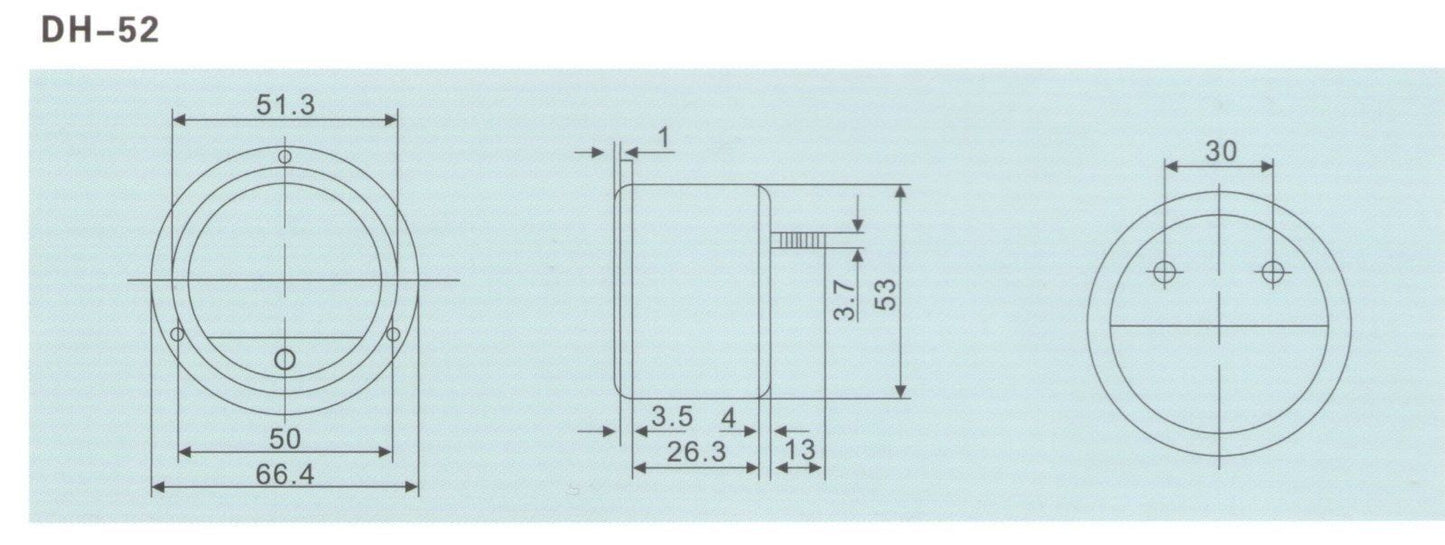 DC 0-750mA Round Analog Ammeter Panel Current Dia. 66.4mm DH52 direct connect