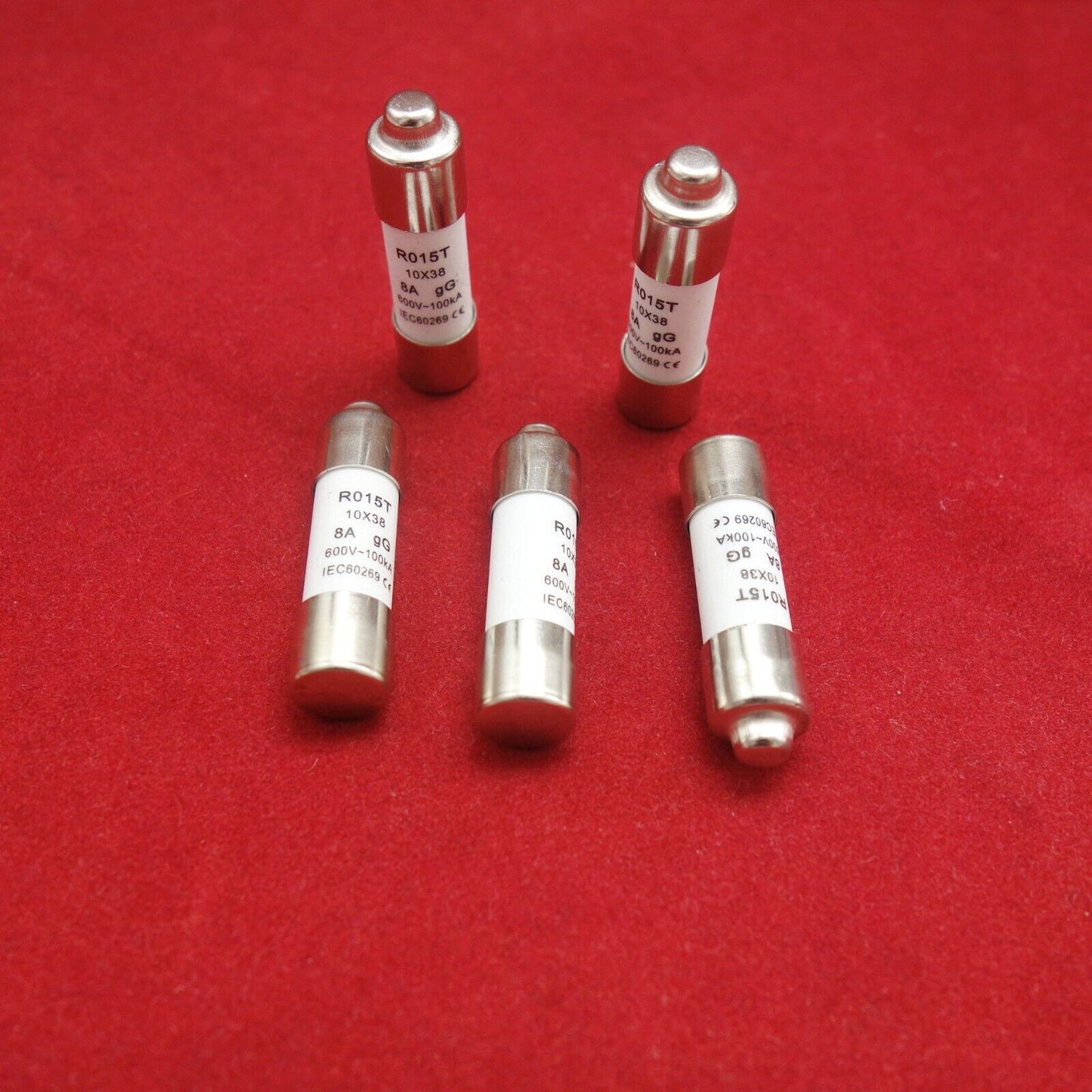 5Pcs ATQR RO15T 600V 8A 10 x 38mm Ceramic Cylindrical Fuse Links gG Time delay