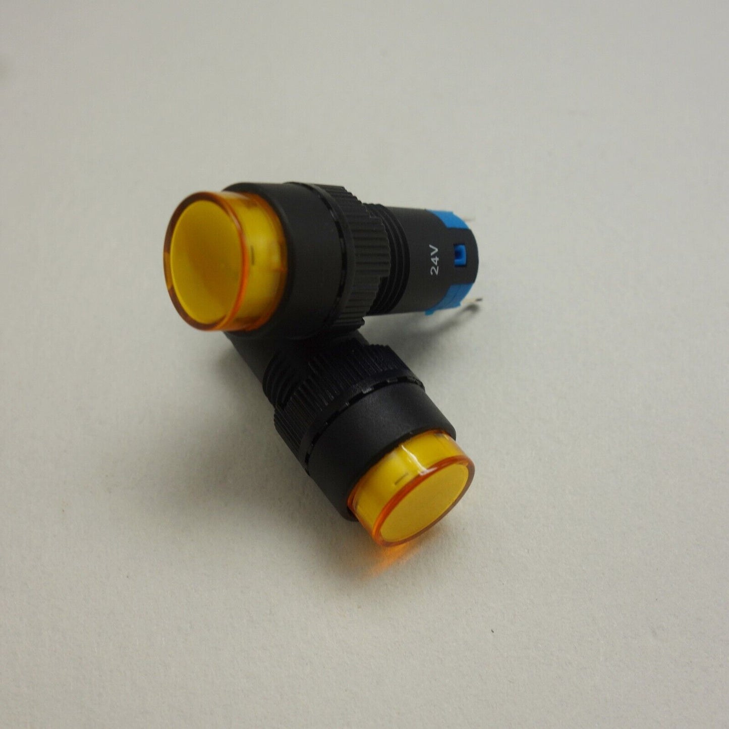 2PCS 12MM Yellow LED ILLUMINATED ROUND Momentary PUSH BUTTON 2NO/2NC 2POLES