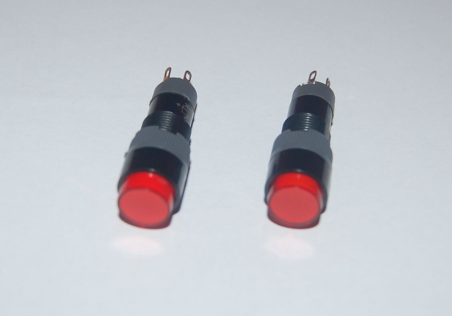 5PCS 10MM RED Light ROUND LED ILLUMINATED Pilot Lamp 12V DC/AC 2 PINS