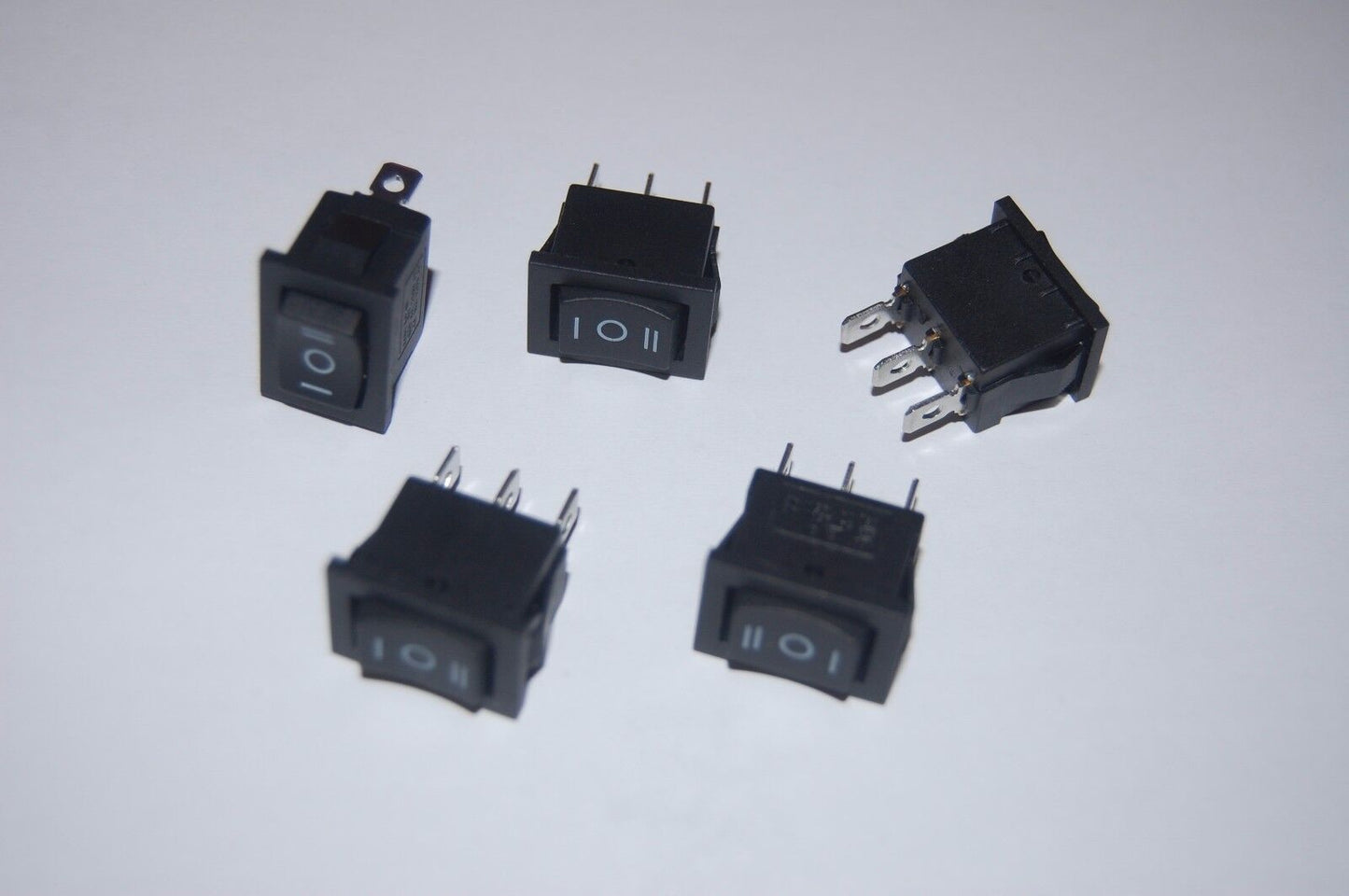 10Pcs Mini Rectangle 3 Position ON-OFF-ON Boat Rocker Switch 3 Pin 250V AC 6A