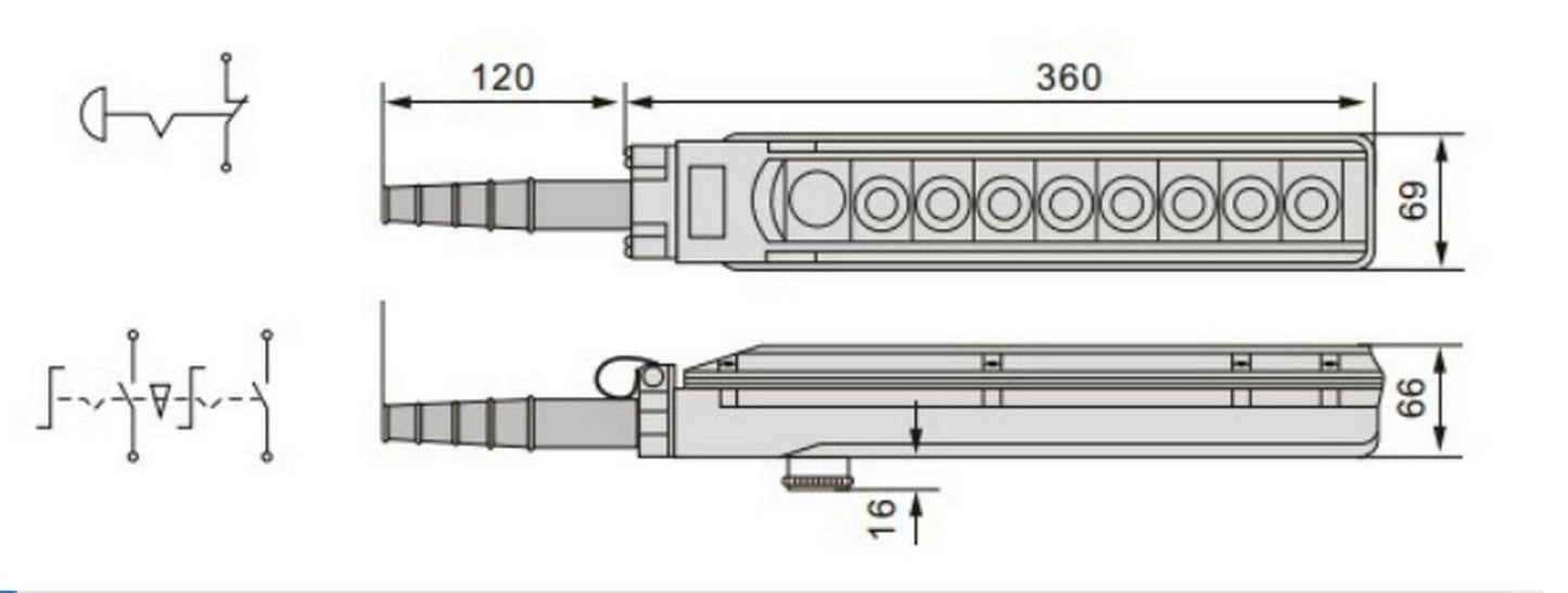 Fits COB-C3 Pendant Control Station One Push Lock revolve Estop, Six On buttons