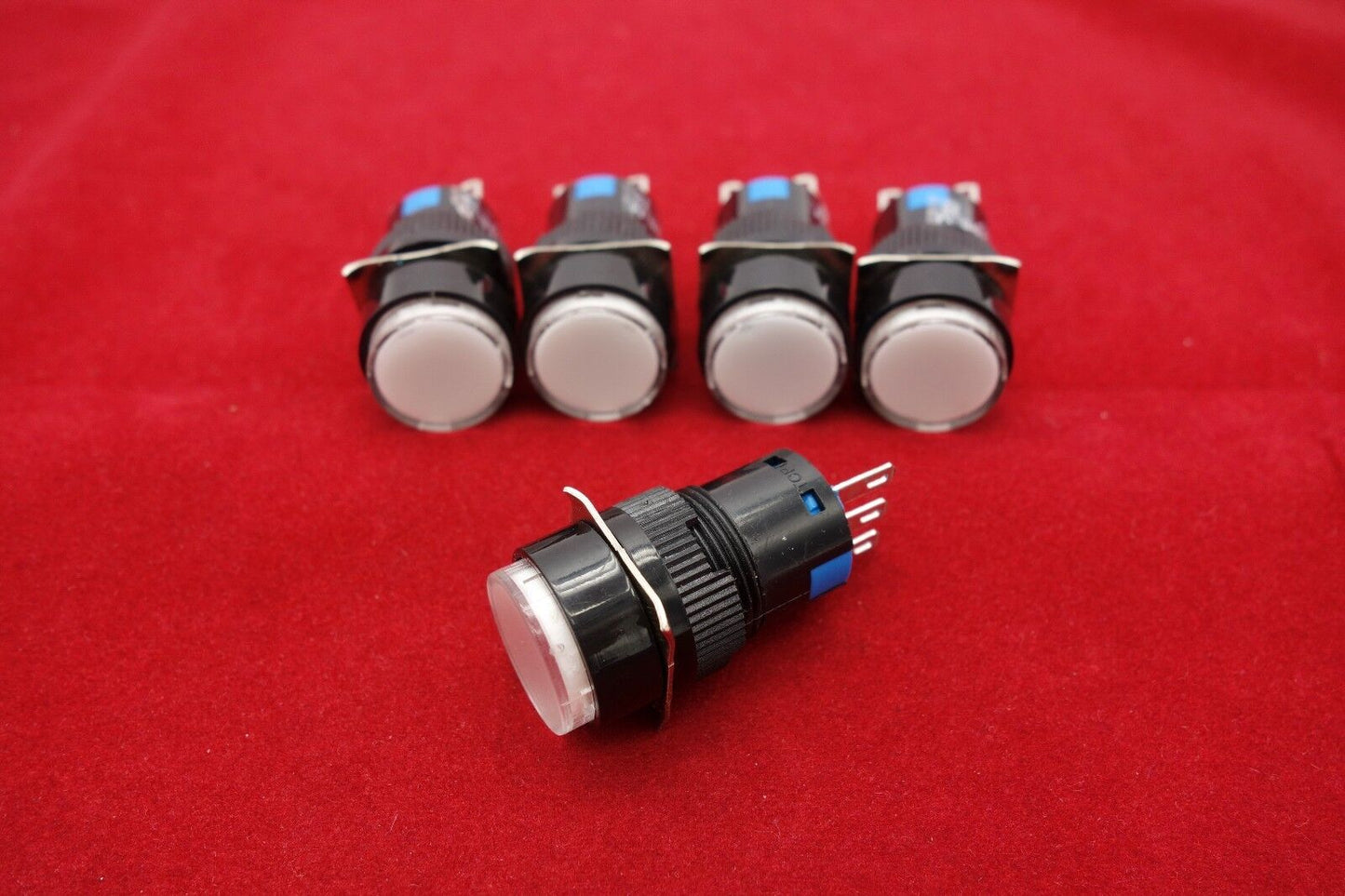 5PCS 16MM White ROUND Momentary PUSH BUTTON SWITCH 3 PINS 250V 3A