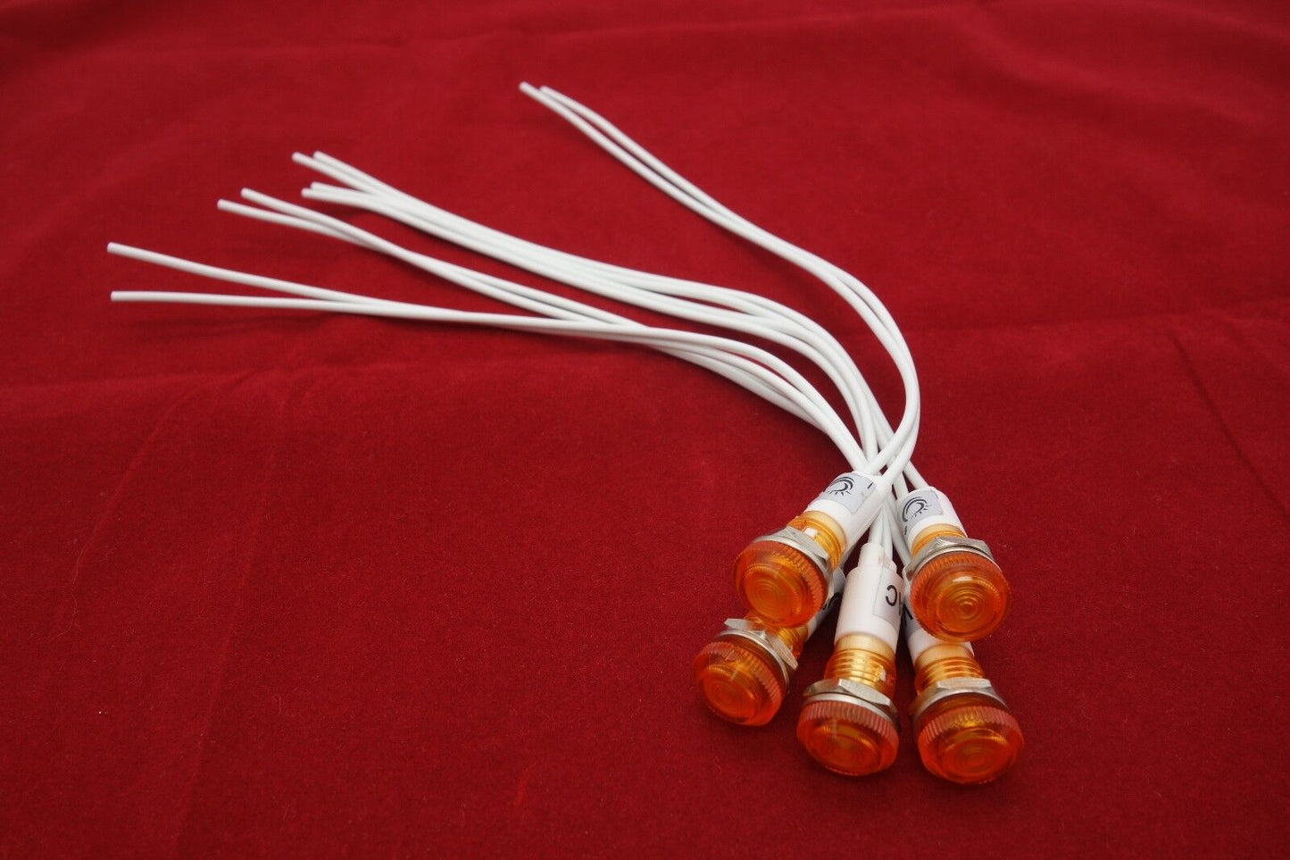5Pcs 220V AC 10mm YELLOW Panel Mounting LED Indication Signal Pilot Lights