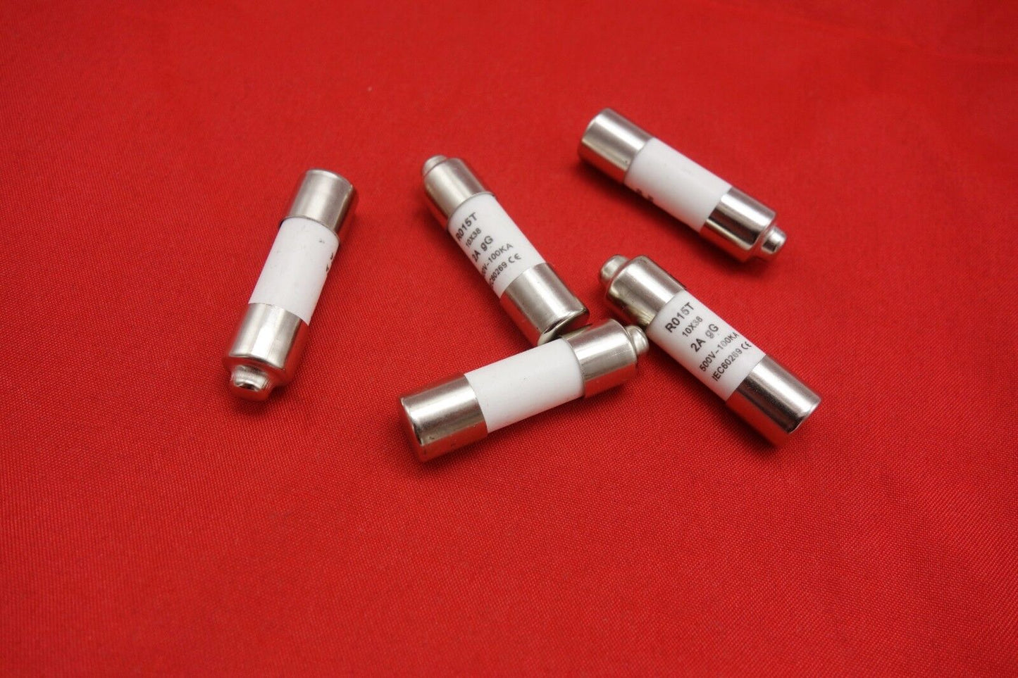 5Pcs ATQR 600V 2A 10 x 38mm Cylindrical Fuse Links gG RO15T Time delay