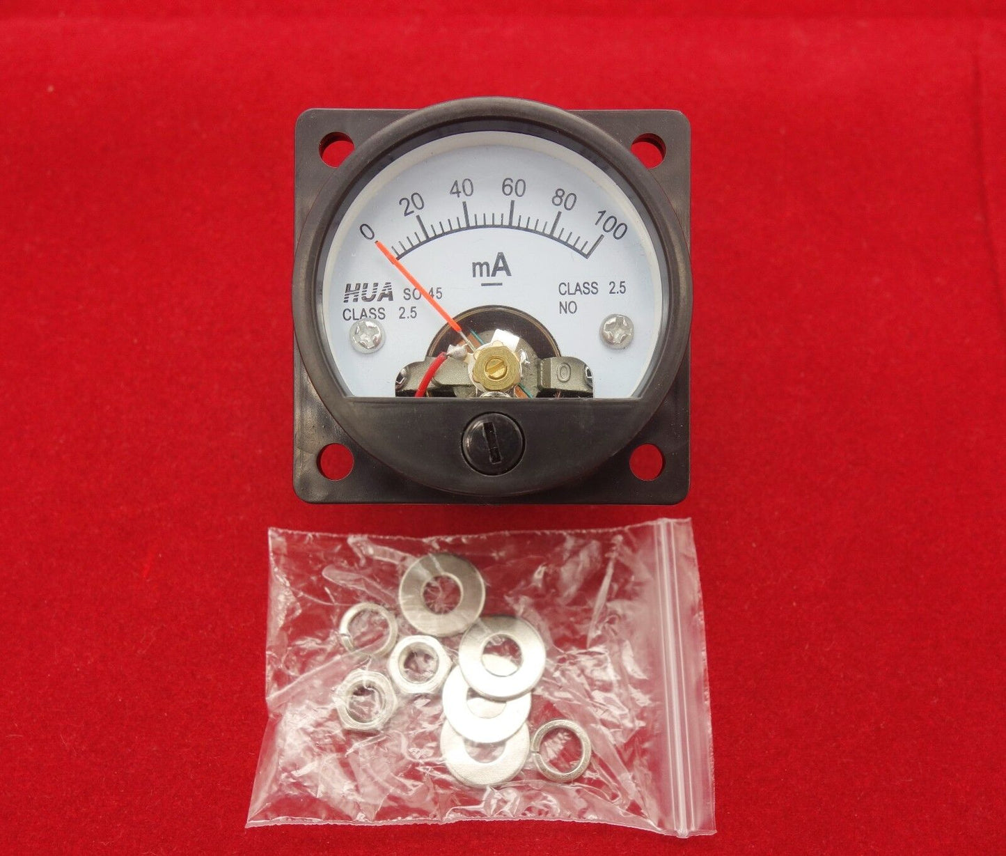 1PC DC 0-100MA Analog Ammeter Panel AMP Current Meter SO45 Cutout 45mm
