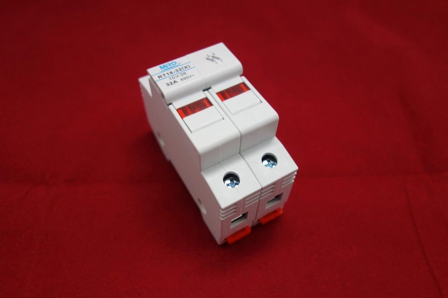1PC 2 Poles Din Rail Mounting RT18-32 Fuse Holder for 10x38MM Fuse link