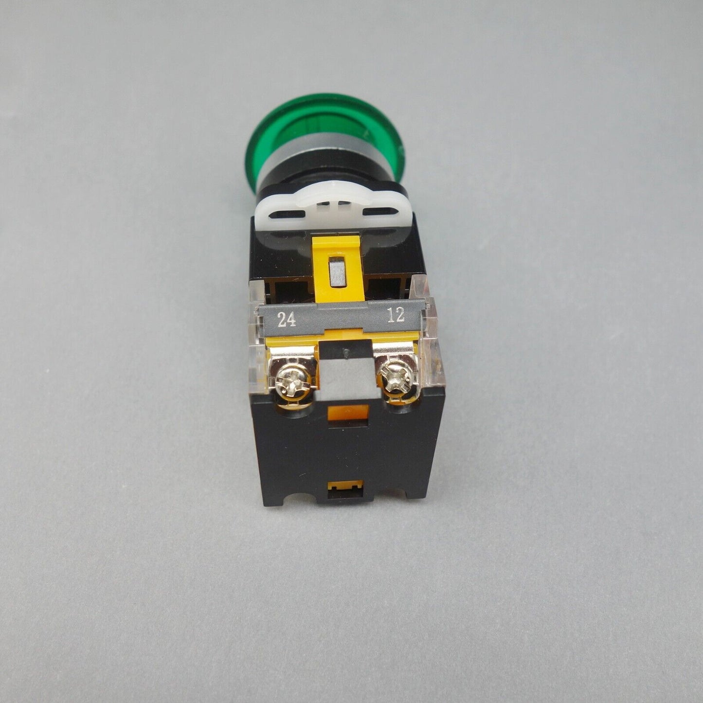 1pc Green 35mm head mushroom pushbutton Maintained Latching 1NO/1NC Plastic LA38