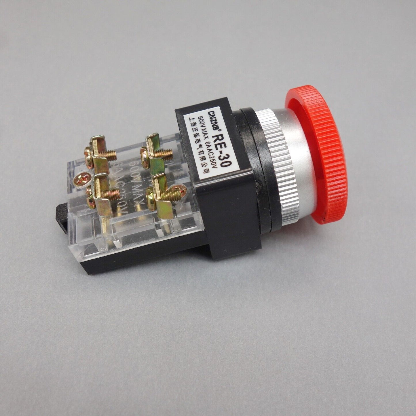 1PC Cutout Dia. 30mm Turn to release RED 40mm Mushroom Head push button switch