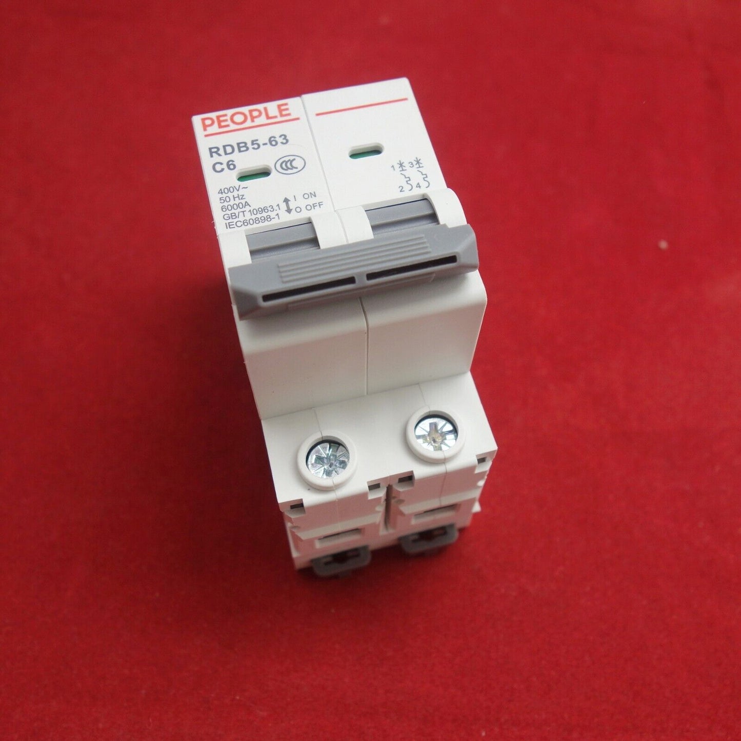 1Pc 2 Pole 6A Miniature Circuit Breaker RDB5-63 C6 6KA Breaking Capacity MCB
