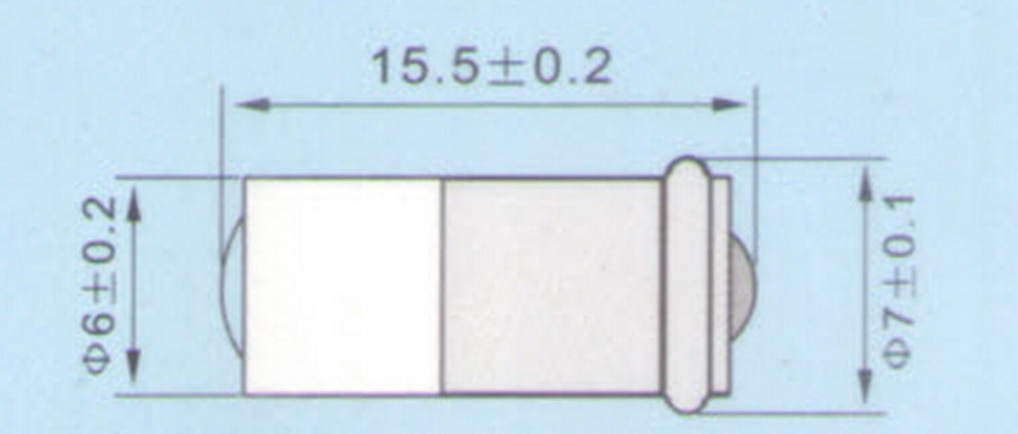5PCS BA6S Mini LED BULB 6V AC/DC Green COLOR
