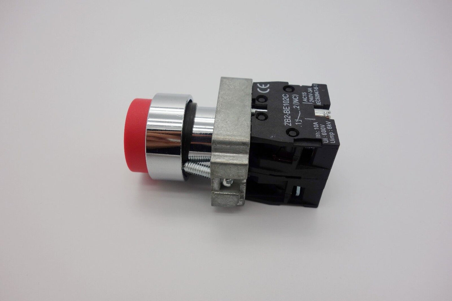 5PCS 22MM RED PUSHBUTTON SWITCH FITS XB2BL45 1NC/1NO Projecting push MOMENTARY