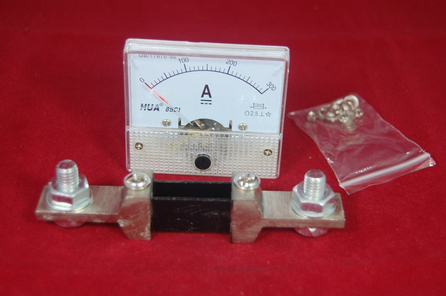 1PC DC 300A Analog Ammeter Panel AMP Current Meter 85C1 0-300A DC with Shunt