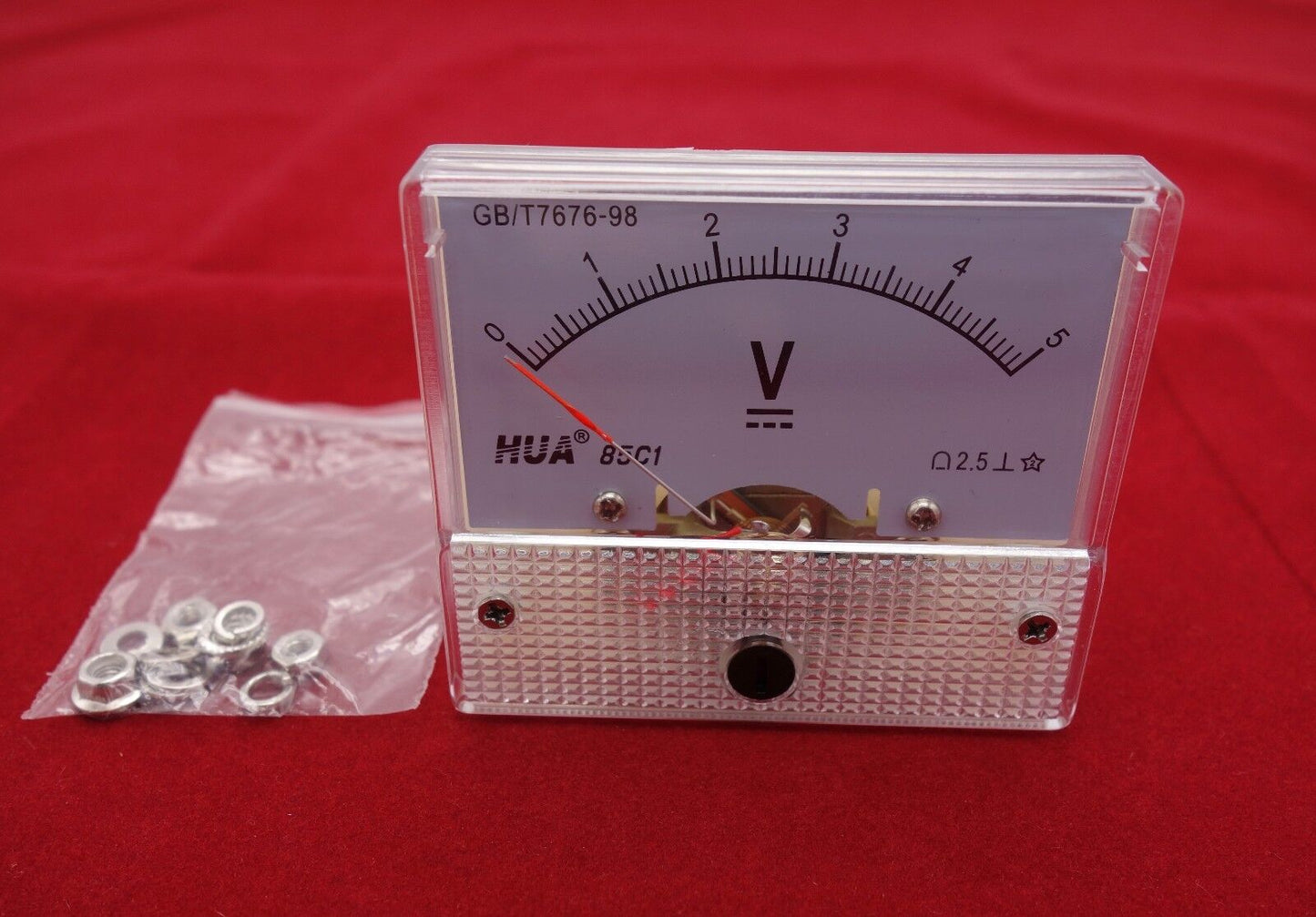 DC 0- 5V Analog 85C1 Voltage Analogue Panel meter 56*64mm Directly connnected