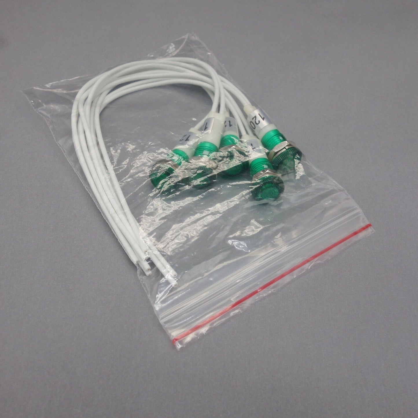 5Pcs 120V AC 10mm GREEN Panel Mounting LED Indication Signal Pilot Lights