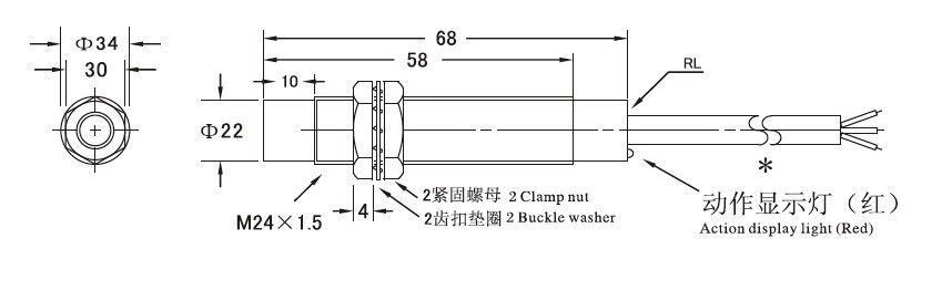 1 PC LJC24A3-T-Z/BX Capacitive Proximity Sensor Approach Switch NPN NO DC