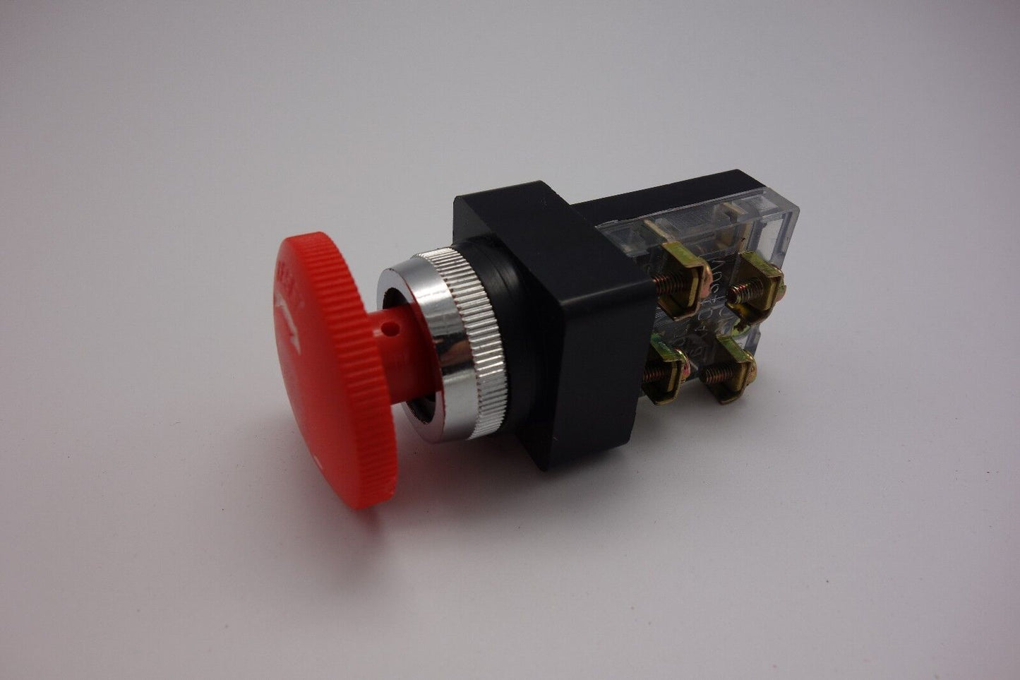 1PC Cutout 25mm Turn to release Mushroom Head push button switch 1NO/1NC