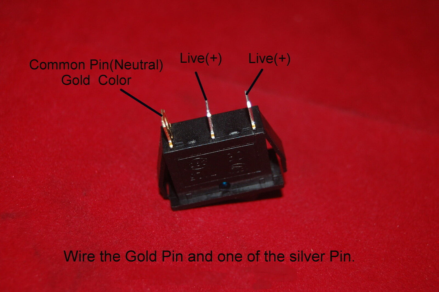 10 Pcs Red Light Illuminated Rectangle2 Position Boat Rocker Switch 3 Pin 220V