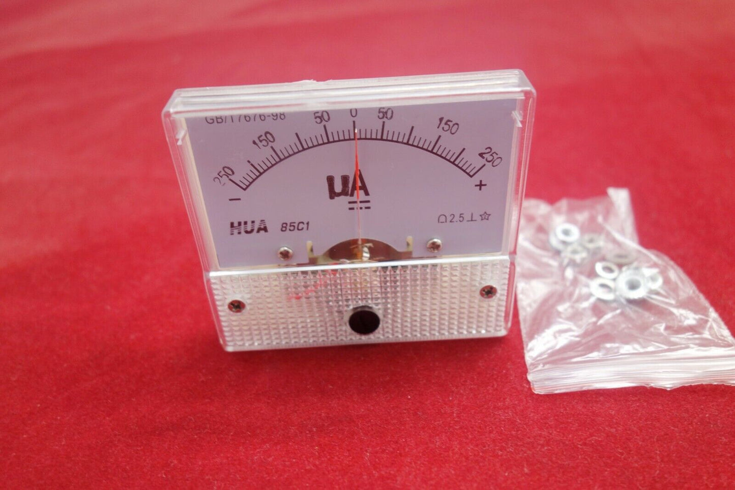 DC Minus Zero Plus -250uA - +250uA Analog 85C1 Analogue Ammeter AMP Panel meter
