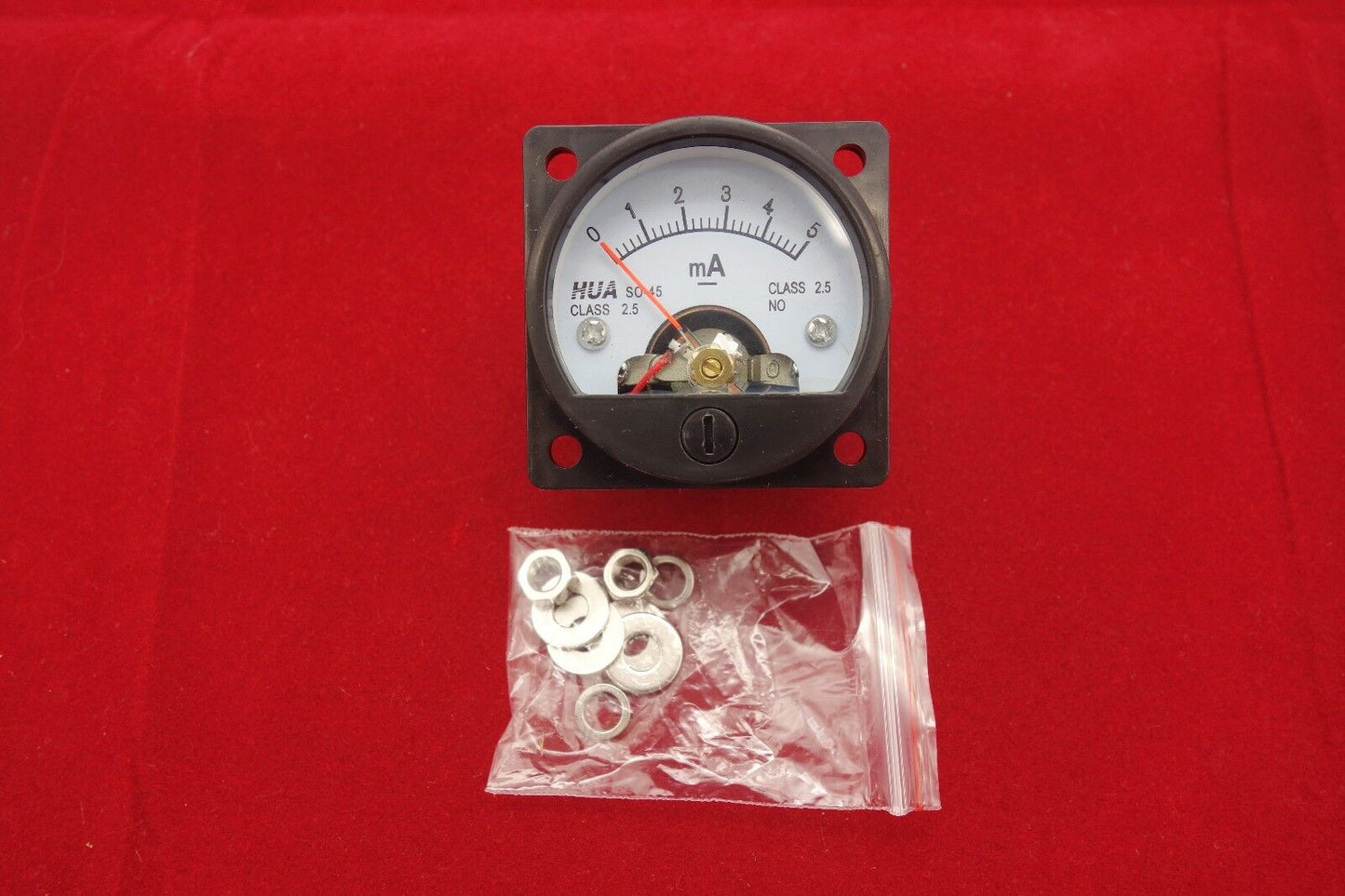 1PC DC 0-5MA Analog Ammeter Panel AMP Current Meter SO45 Cutout 45mm direct wire