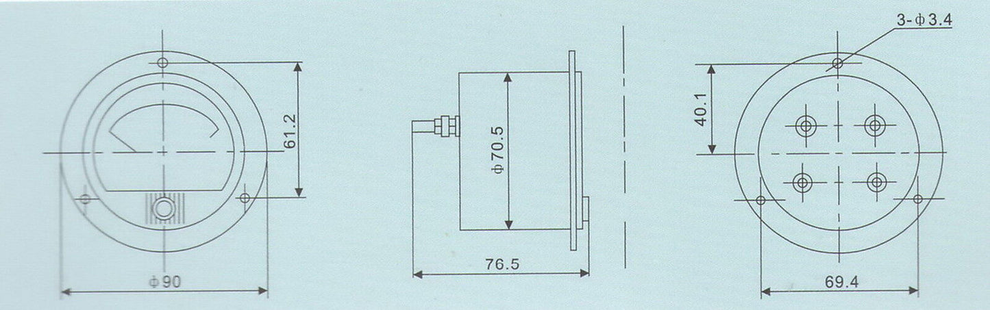 DC 0-50mA Round Analog Ammeter Panel AMP Current Meter Dia. 90mm Direct Connect