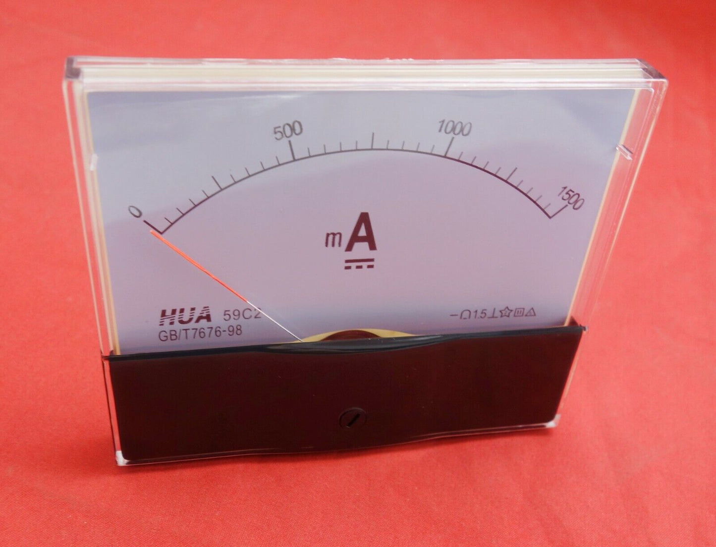 1PC DC 0-1500mA Analog Ammeter Panel AMP Current Meter 100x120mm 59C2