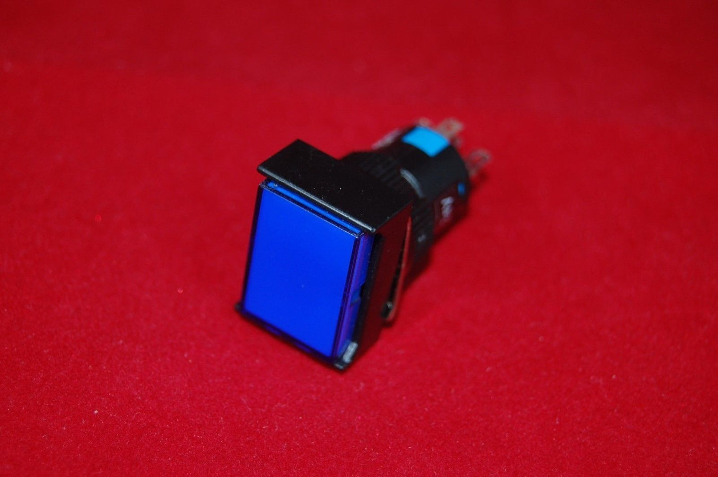 2PCS 16MM Blue Rectangle Momentary PUSH BUTTON ILLUMINATED 24V 5 PINS