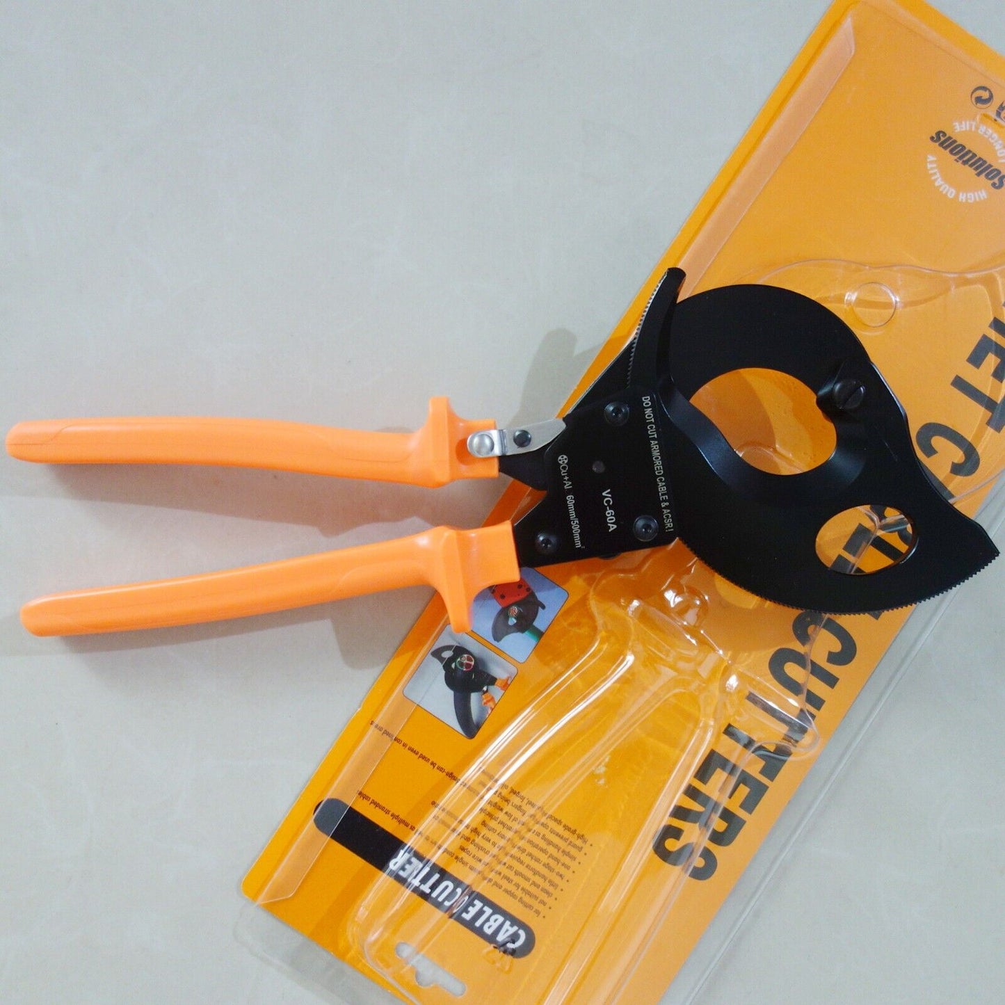 HEAVY DUTY RATCHETING RATCHET HAND CABLE WIRE CUTTER Φ60mm/500mm2