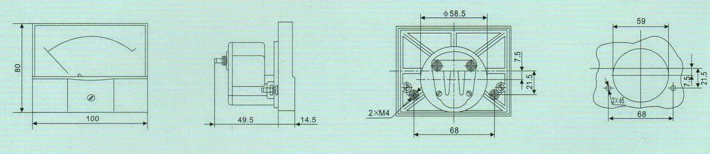 1PC DC 0- 50uA Analog Ammeter Panel AMP Current Meter 80x100MM directly Connect