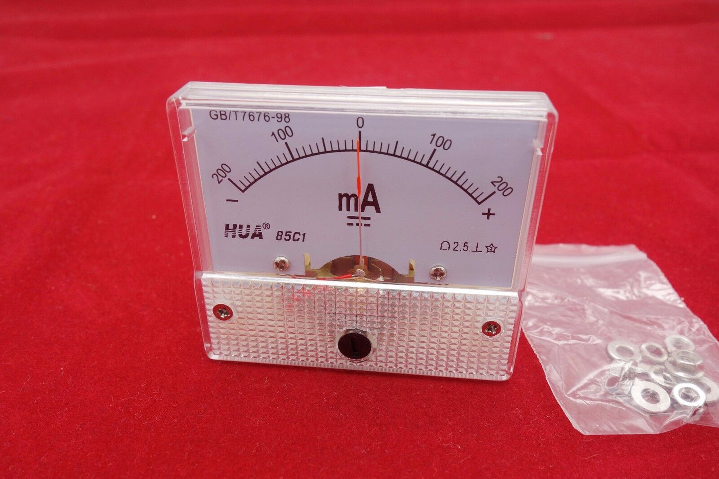 DC Minus Zero Plus -200mA-+200mA Analog 85C1 Analogue Ammeter AMP Panel meter