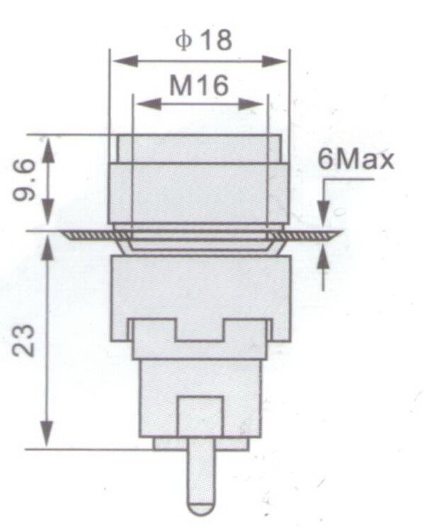 2PCS 16MM YELLOW ROUND Momentary PUSH BUTTON ILLUMINATED 24V AC/DC 5 PINS