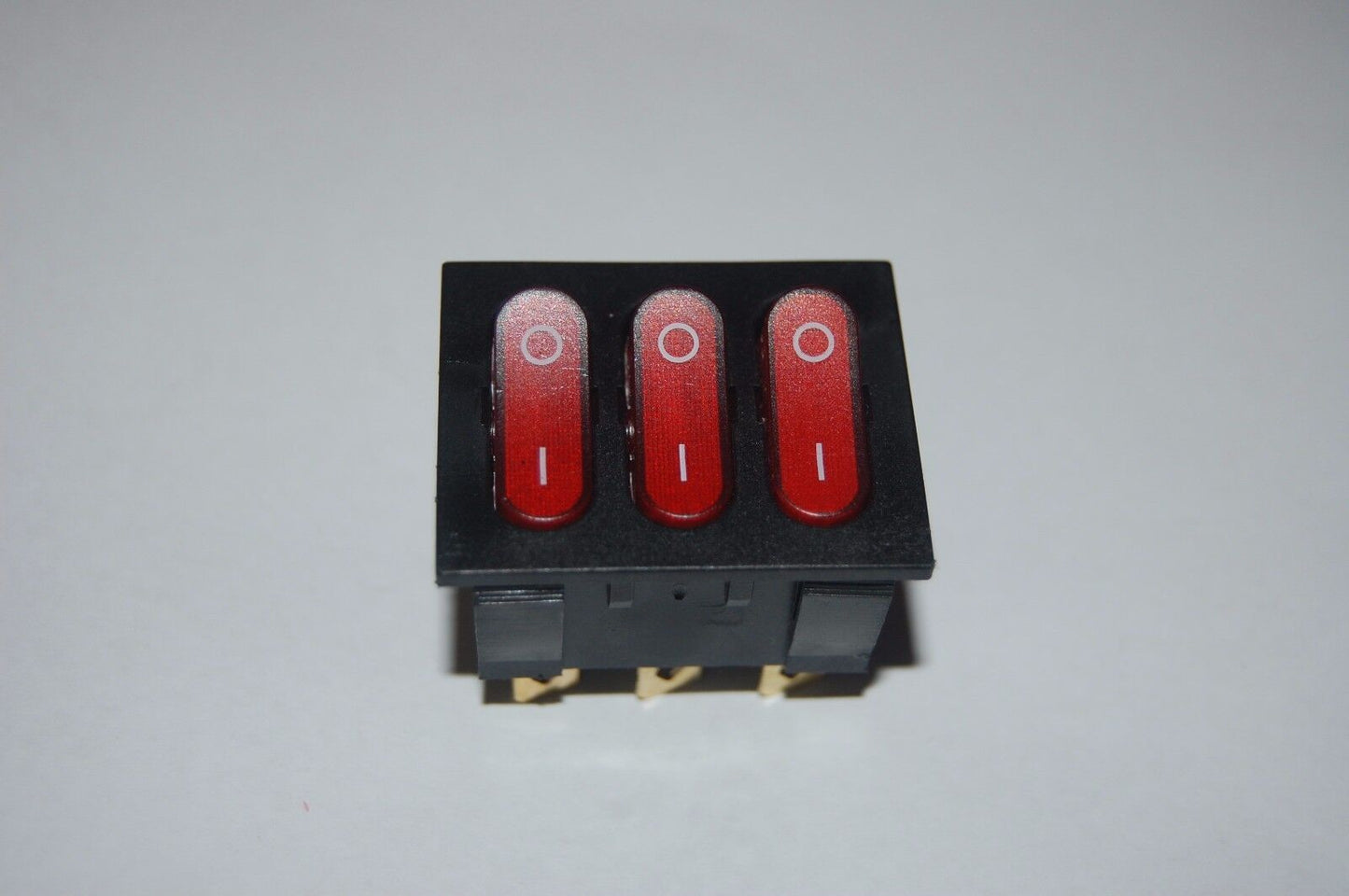 2Pcs Red Light Illuminated 3 in 1 Rocker boat Switch 2 Postion 9 Pin 220V AC