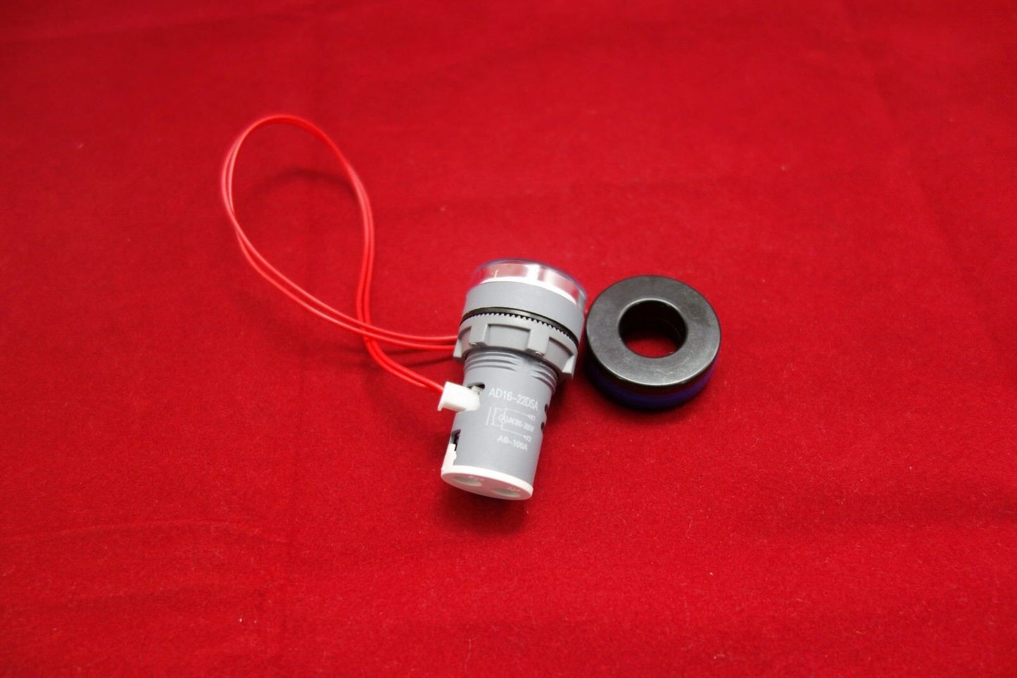 22MM White AC 0-100A 3 digital LED Ammeter AMP Current meter Pilot Light type