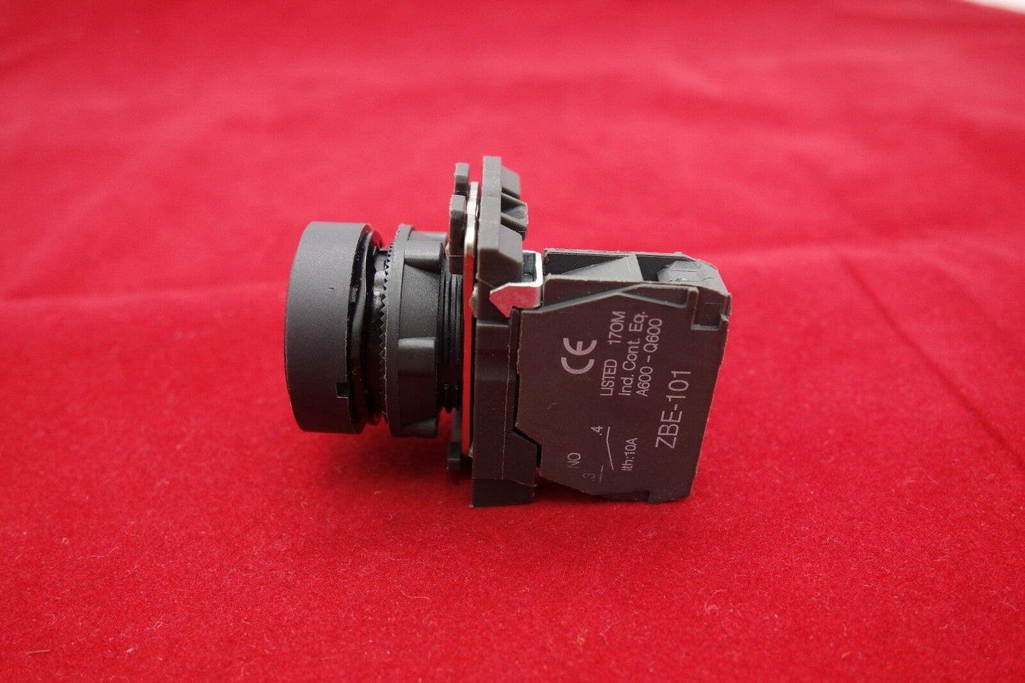 2PCS 22MM PUSHBUTTON SWITCH FITS XB5AA335 Black with white marking 1NO momentary