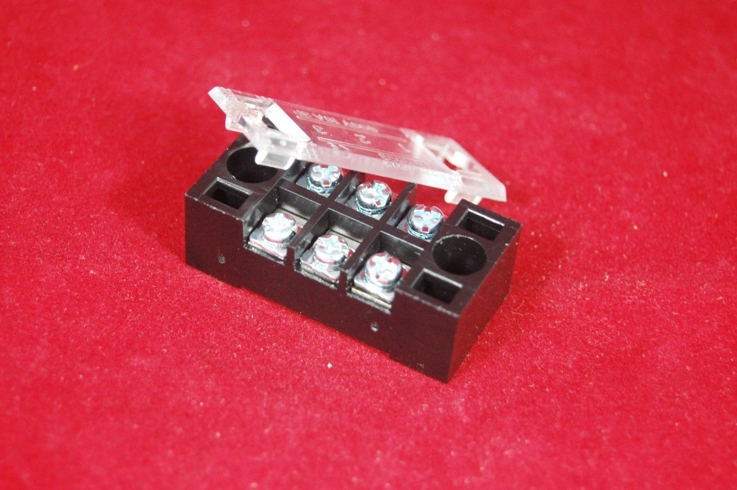 5pcs 3 Position 15A Barrier Dual Row Terminal Block/Strip w/Cover screw hole