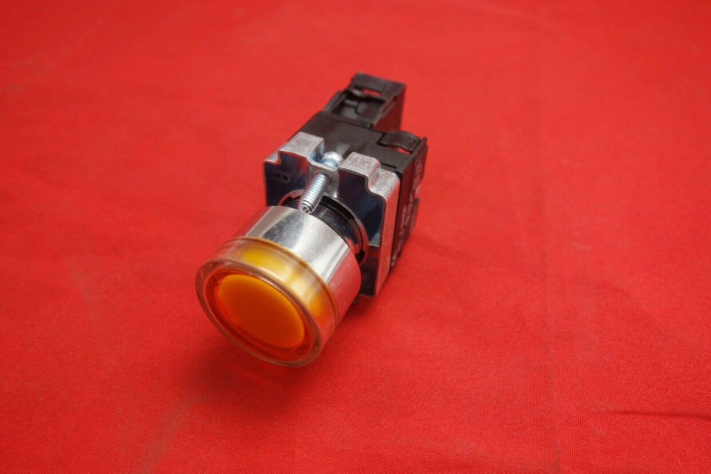 1PC FITS XB2BW35M1 Momentary Yellow Pushbutton With 220V LED Pilot Light Lamp
