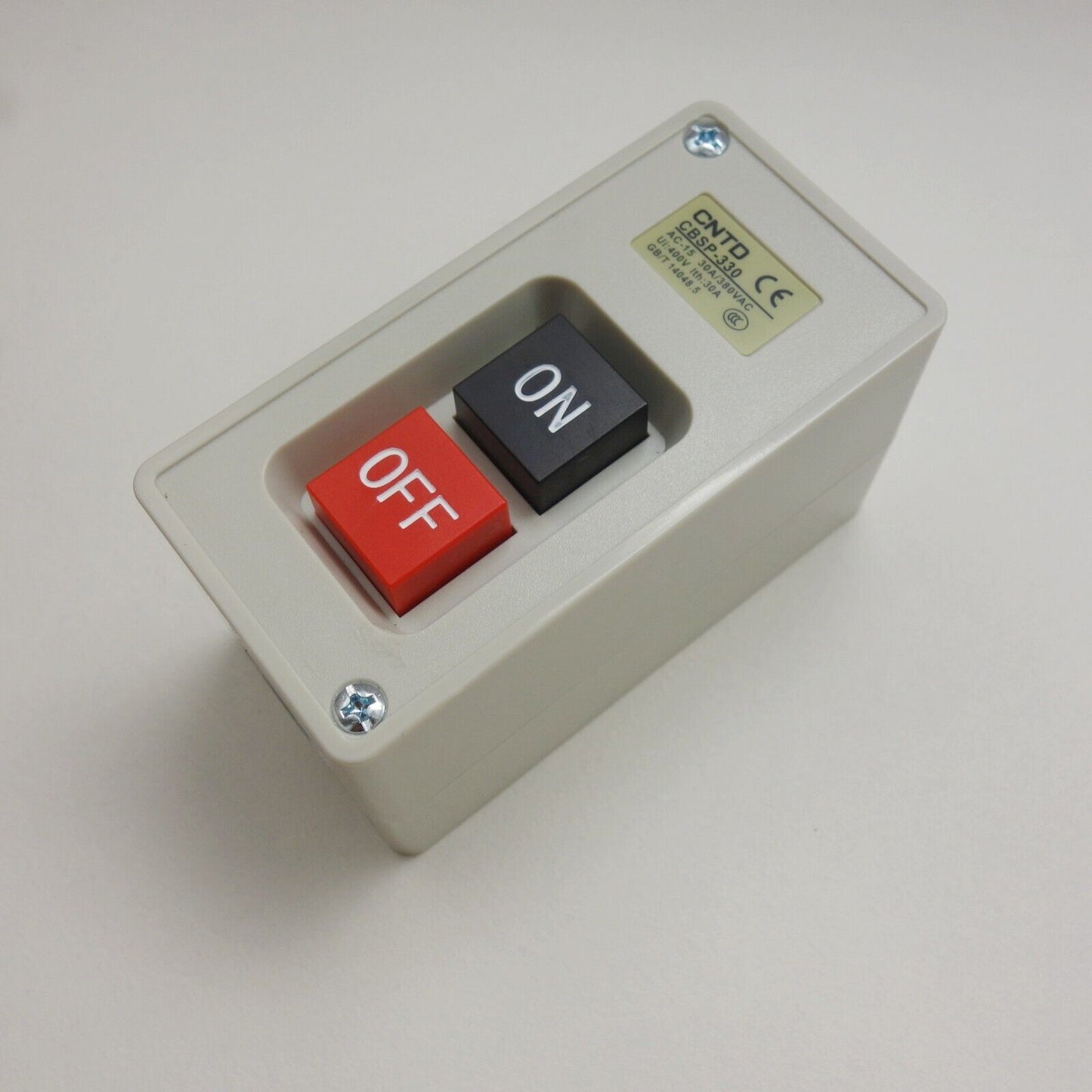 1PC 3 PHASES 3.7KW 30A ON/OFF Self-Locking POWER PUSHBUTTON SWITCH Fits TBSP330